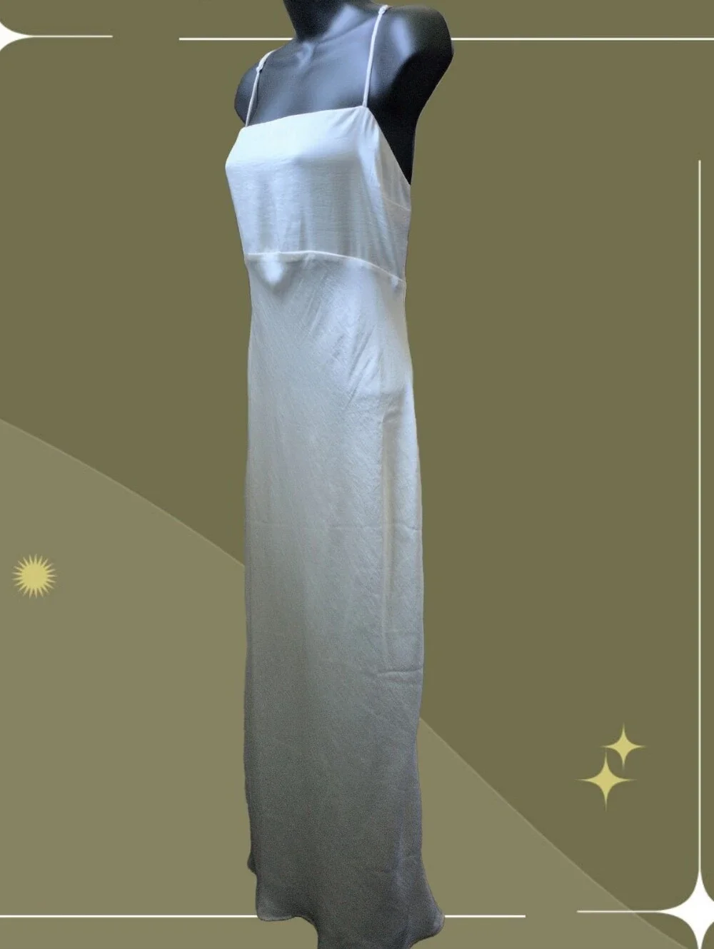 ✨Nwt Abercrombie And Fitch Satin Bow Cowl Back Maxi Dress Size MT